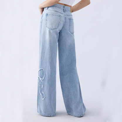 Bow-Embroidered Dream Jeans