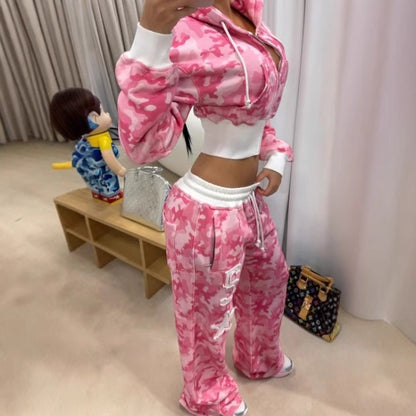 Camouflage Cardigan Suit