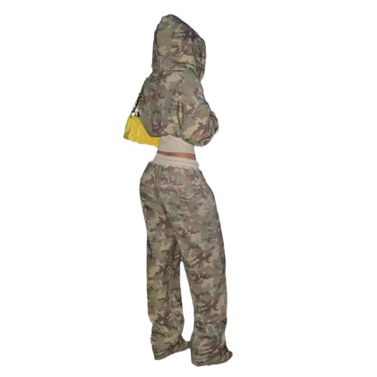 Camouflage Cardigan Suit